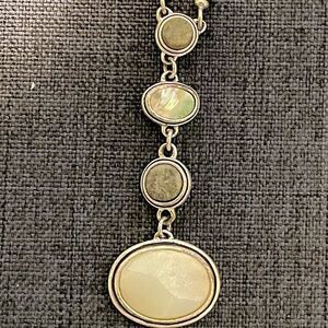 Kenneth Cole 4 Stone (Grey/Cream/Green/Brown ) Stacked Necklace.